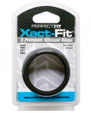 Perfect Fit Xact-fit Silicone Rings L-xl (#20, #21, #22) Black