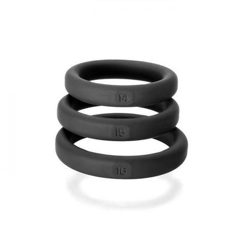 Perfect Fit Xact-fit Silicone Rings S-m (#14, #15, #16) Black