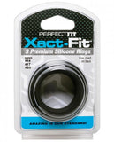 Perfect Fit Xact-fit Silicone Rings S-m-l (#14, #17, #20) Black