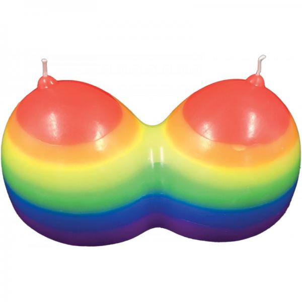 Jumbo Boobie Rainbow Candle