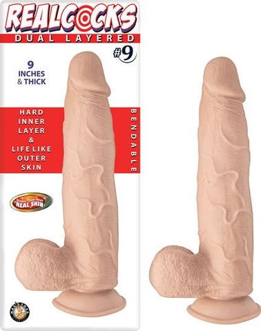 Real Cocks Dual Layered #9 9 inches Thick Dildo