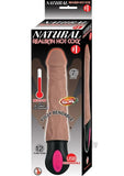 Natural Realskin Hot Cock #1 Fully Bendable 12 Function Usb Cord Included Waterproof Brown