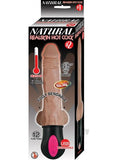 Natural Realskin Hot Cock #2 Fully Bendable 12 Function Usb Cord Included Waterproof Brown