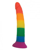 Rainbow Power Drive 7 Inch Strap On Dildo With Harness Silicone