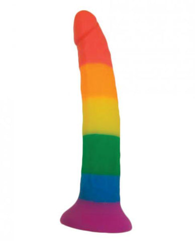 Rainbow Power Drive 7 Inch Strap On Dildo With Harness Silicone