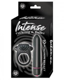 Intense Cockring And Bullet 10 Function Bullet Waterproof Black