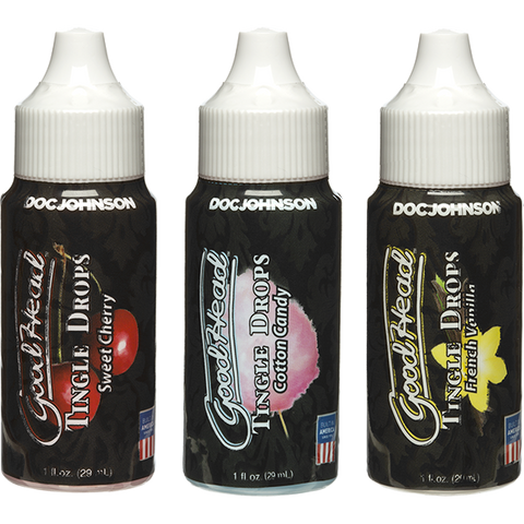 Goodhead Tingle Drops 3-pack French Vanilla, Cotton Candy, Sweet Cherry