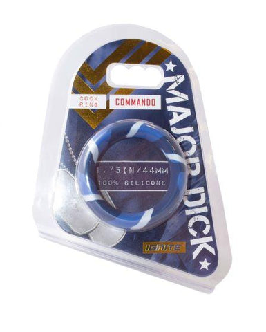 Major Dick Commando Cock Ring Blue Camo 1.75 inches