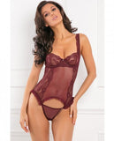 Grand Finale 2pc Ruffle Teddy Burgundy M/l
