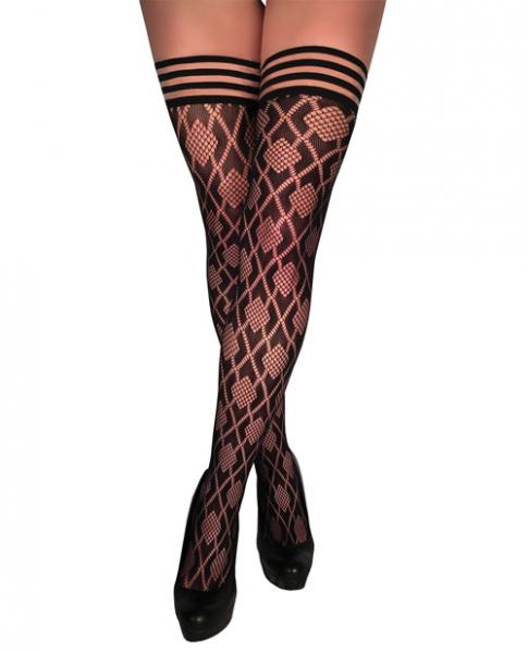 Kixies Elle Black Fishnet Diamond Size A