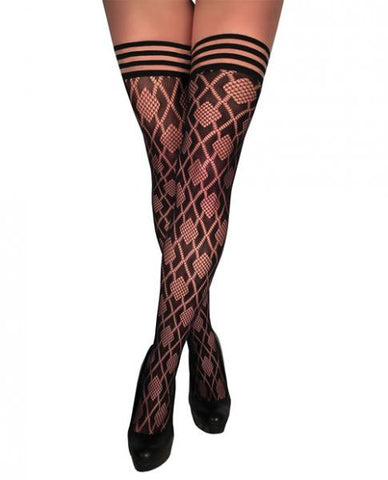 Kixies Elle Black Fishnet Diamond Size B