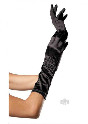 Elbow Length Satin Gloves O/S