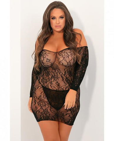 Seductive Lace Dress Black 1x/2x