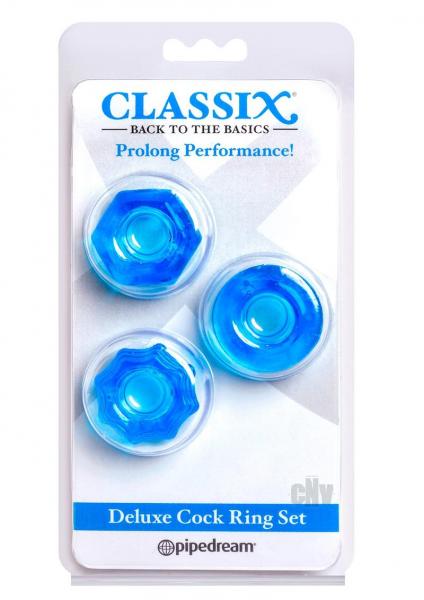 Classix Deluxe Cock Ring Set Blue