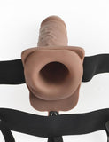 Fetish Fantasy 7in Hollow Rechargeable Strap-on With Remote, Tan