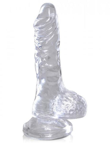 King Cock Clear 4in Cock with Balls