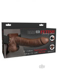 Fetish Fantasy 8in Hollow Rechargeable Strap-on With Remote, Brown