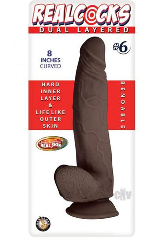 Realcocks Dual Layered Curved #6 8in Dark Brown