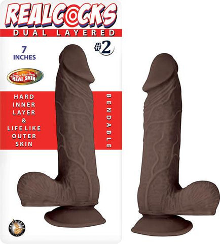 Realcocks Dual Layered #2 7In Dark Brown