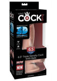 King Cock Triple Density 6.5 inches Dildo with Balls Beige