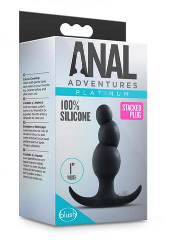 Anal Adventure Platinum Stacked Plug Black