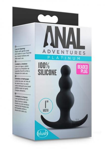 Anal Adventure Platinum Beaded Plug Black