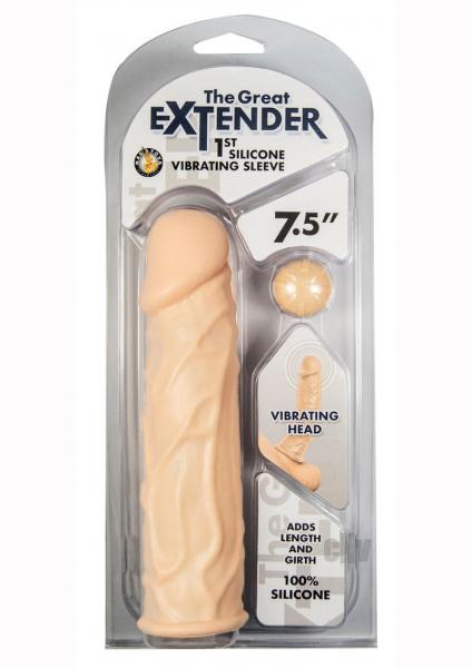 The Great Extender 1st Silicone Vibrating Sleeve 7.5in