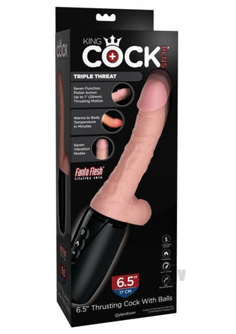 King Cock Plus 6.5" Triple Threat Dong