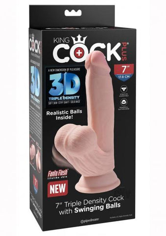 King Cock Triple Density Cock 7 In With Swinging Balls