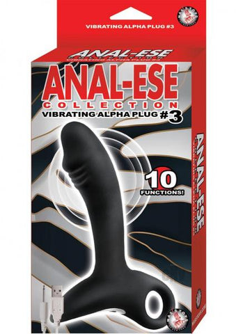 Anal-ese Collection Vibrating Alpha Plug #3 - Black