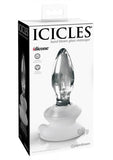 Icicles No. 91 - Glass Suction Cup Anal Plug - Clear