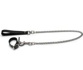 Kinklab Buckling Cock Ring And Chain Leash Set