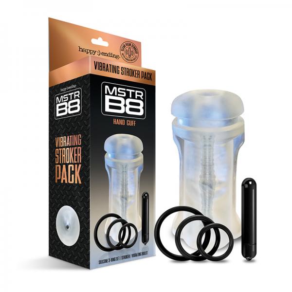 Happy Ending Mstr B8 Vibrating Stroker Pack - Hand Cuff