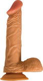 All American Whopper 8 inches Vibrating Dong, Balls Beige