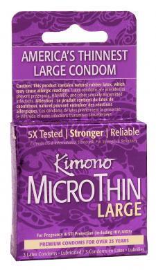 Kimono Micro Thin Large Condoms 3 Pack