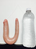 U Shaped Double Trouble Small Dildo - Beige