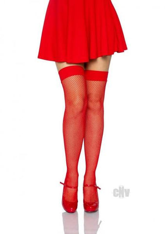 Nylon Fishnet Stocking O/S Red