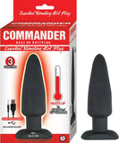 Commander Essential Vibrating Hot Plug Heating Magnetic Charging 3 Function Waterproof Black