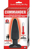 Commander Essential Vibrating Hot Plug Heating Magnetic Charging 3 Function Waterproof Black