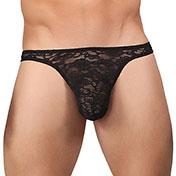 Bong Thong Stretch Lace Black Large/XL