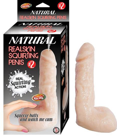 Natural Realskin Squirting Penis 2 7 inches Dildo Beige