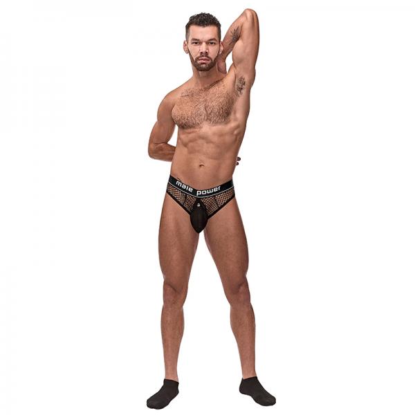 MP Cock Pit Net Cock Ring Thong Blk SM