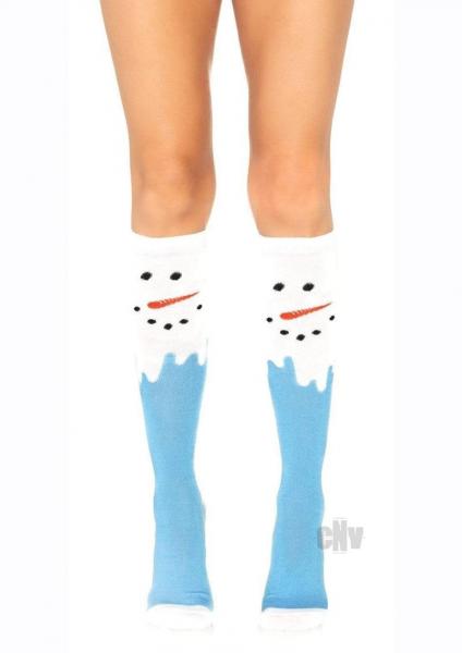 Snow Man Knee High Socks O/s