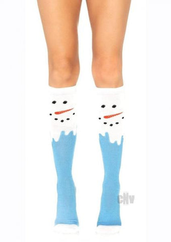 Snow Man Knee High Socks O/s