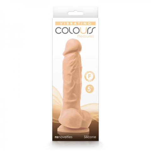 Colours Pleasures Vibrating 5" Dildo - White