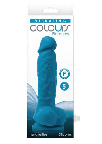 Colours Pleasures Vibrating 5" Dildo - Blue