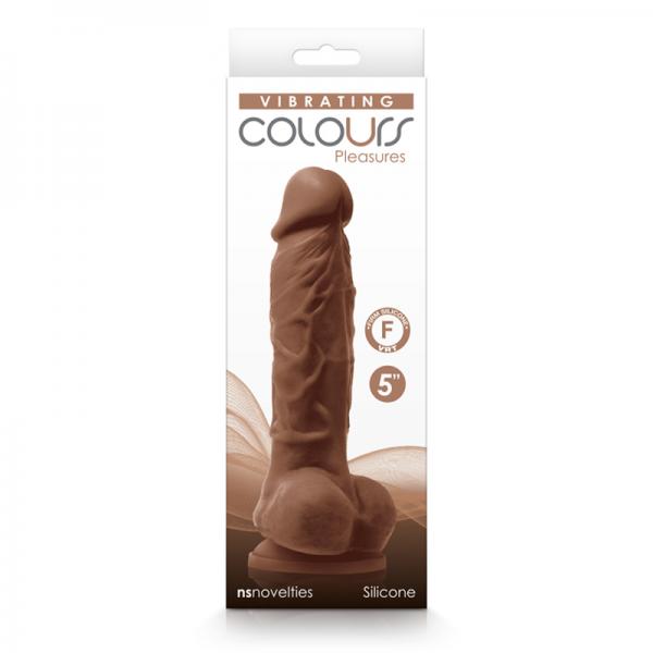 Colours Pleasures Vibrating 5" Dildo - Brown