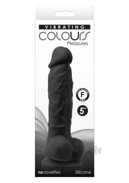 Colours Pleasures Vibrating 5" Dildo - Black