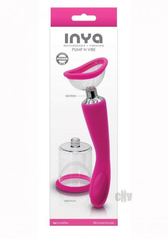 Inya Pump And Vibe With Interchangeable Suction Cups - Pink