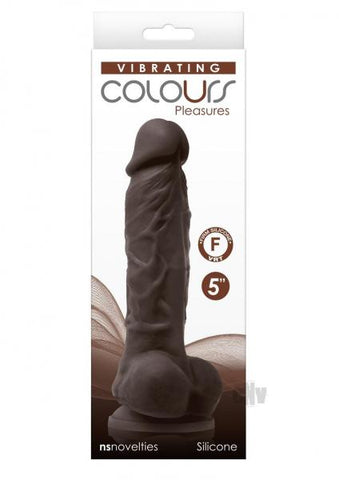 Colours Pleasures Vibrating 5" Dildo - Dark Brown